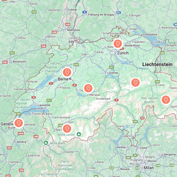carte avec des creches ecoles lycees colleges | Trouver Crèche Ecole Secondaire Gymnase Suisse Autour de Moi | Pro Child Connect